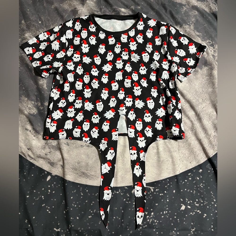 Blackmilk Christmas Spirits Tie Front Tee